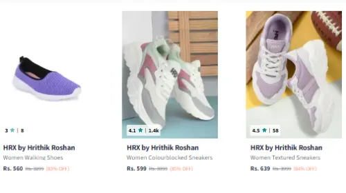 Image of HRX by Hrithik Roshan Women's Shoes at Minimum 80% Discount