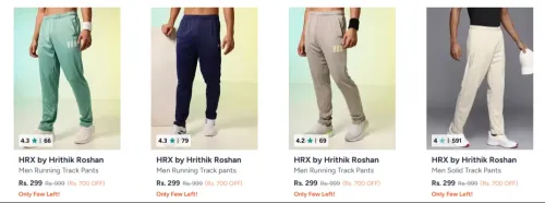Image of HRX By Hrithik Roshan Men's Trackpants Starting @₹299