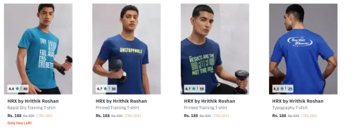 Image of Hrx By Hrithik Roshan Men's T-shirts starting @ ₹188