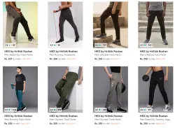 HRX By Hrithik Roshan Mens Track Pants up to 79% discount