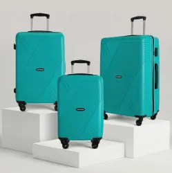 HRX Hard Body Set of 3 Luggage 4 Wheels - Icon - Teal
