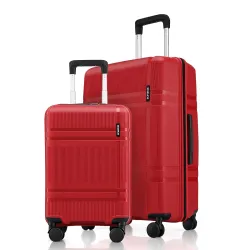 HRX Helium 2-Piece Luggage Set (Cabin + Medium) Red Polypropylene Hard Shell