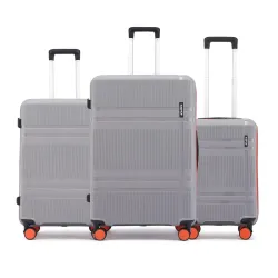 HRX Helium 3-Piece Luggage Set Intergallcatic Grey Polypropylene Hard Shell