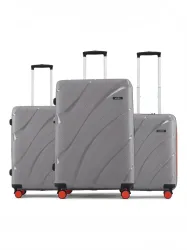 HRX Madrid 3‑Piece Hard Body Luggage Set (Grey)