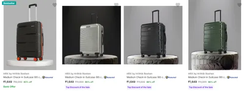 Image of Hrx Medium Size Suitcases upto 86% Discount