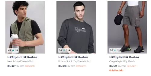 Image of hrx Men Fashion Sweatshirt Minimum 80% Discount