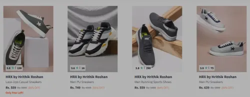 Image of HRX Men’s Casual Sneakers Starting @ ₹559