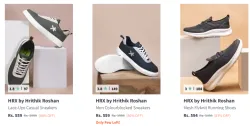 HRX Men’s Lace-Up Casual Sneakers  up to @ ₹86% Discount