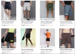 HRX mens shorts at starting ₹229