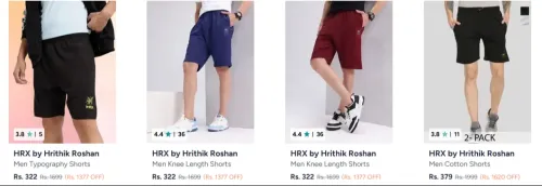 Image of HRX men's shorts up to 81% discount