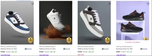 Image of HRX by Hrithik Roshan Men's Shoes Upto 88% Discount