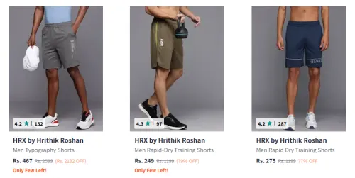 Image of Hrx Men Shorts Starting @ ₹249