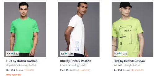 Image of HRX Men T-shirt Minimum 70% Discount