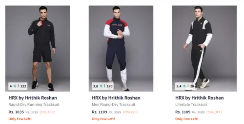 Image of hrx Men Track suit Minimum 70% Discount