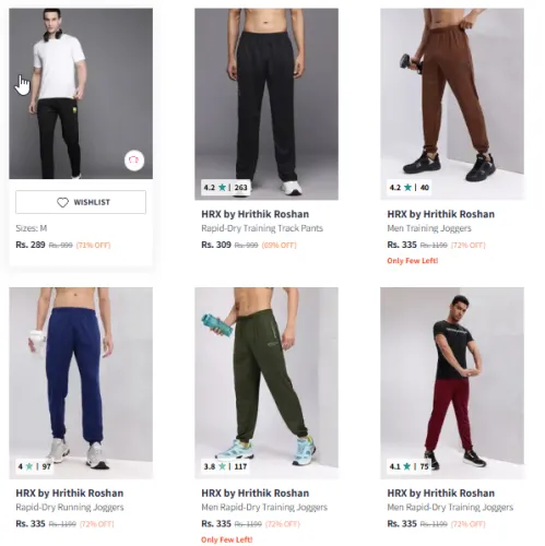 Image of HRX by Hrithik Roshan Men's Trackpants Starting at ₹289