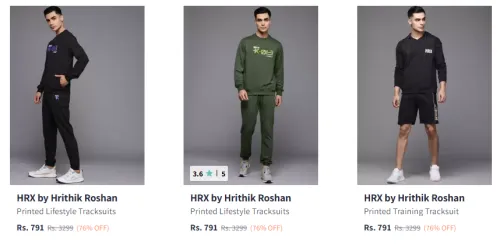 Image of HRX Men Tracksuit Minimum 70% Discount