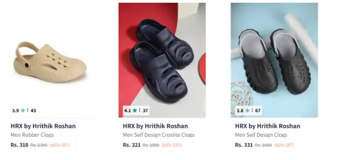 Image of Hrx Men's Clogs upto 86% Discount