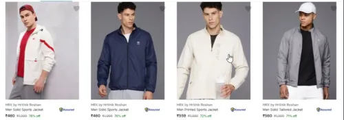 Image of HRX men's jackets up to 76% Discount