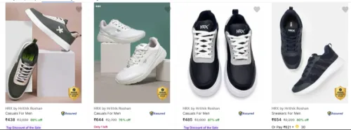 Image of HRX by Hrithik Roshan Men's Shoes Upto 89% Discount