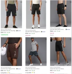 HRX mens shorts upto 72% discount 
