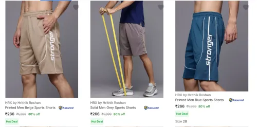 Image of HRX Men's Shorts upto 80% Discount
