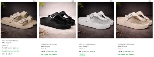Image of HRX Men's slippers at 80% discount 