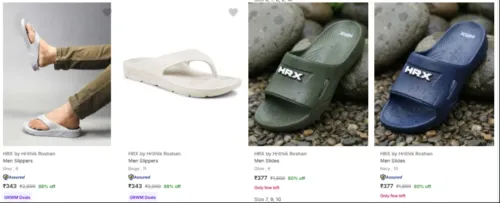 Image of HRX Men's slippers upto 70% discount 