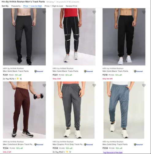 Image of HRX Men's Track Pants From ₹291