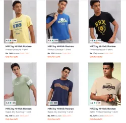 HRX Mens T-shirt starting at ₹146
