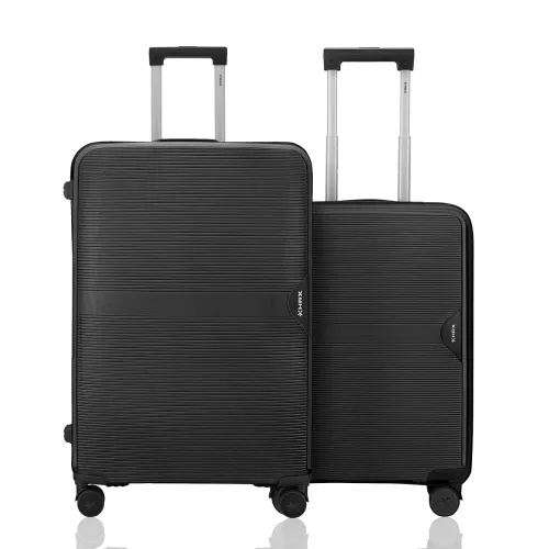 Image of HRX Parabola 2-Piece Luggage Set (Cabin + Medium) Haileys Black Polypropylene