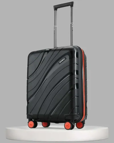 Image of HRX Small Cabin Suitcase (56 cm) 8 Wheels - Madrid - Black, Orange