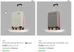 HRX  Small Cabin Suitcase (56 cm) 8 Wheels up to @₹81% Discount