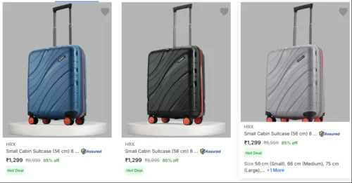 Image of HRX Small Cabin Suitcase Upto 85% Discount