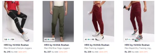 Image of HRX Trackpants starting @ ₹215