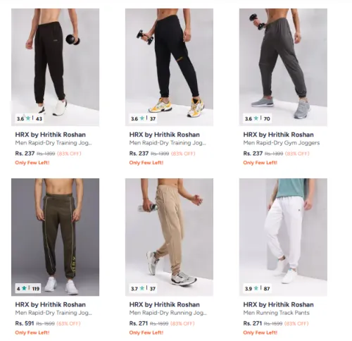 Image of HRX Trackpants Starting at @₹237