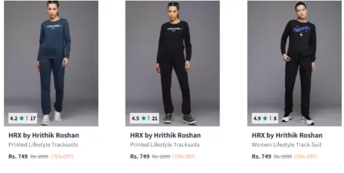 Image of Hrx Women Tracksuit Minimum 70% Discount