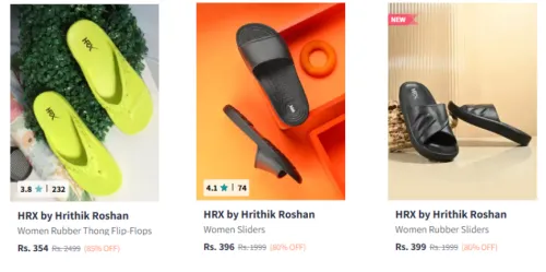 Image of Hrx Women's Flip-Flops upto 85% Discount