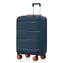 HRX Zanzibar Cabin Size Blue Polypropylene Hard Shell Suitcase