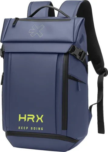 Image of HRX by Hrithik Roshan Large 40 L Laptop Backpack Keep Going Unisex Bag with both Shoe and 180° Volt Pocket (Blue)