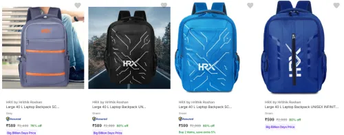 Image of Hrx By Hrithik Roshan Laptop Bags upto 80% Discount