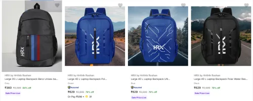 Image of Hrx By Hrithik Roshan Laptop Bags upto 84% Discount