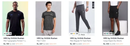 Image of HRX by Hrithik Roshan Men's Clothings & Apparels at minimum 85% Discount