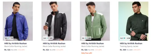 Image of HRX by Hrithik Roshan Men's Jackets at minimum 70% Discount