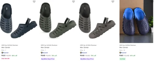 Image of Hrx By Hrithik Roshan Men’s Sandals upto 81% Discount