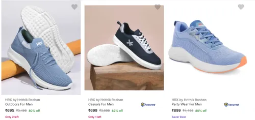 Image of HRX by Hrithik Roshan Men's Shoes at Minimum 70% Discount