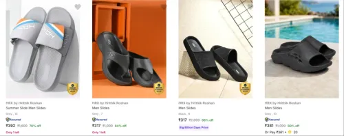 Image of HRX by Hrithik Roshan Men’s Slides at minimum 76% Discount