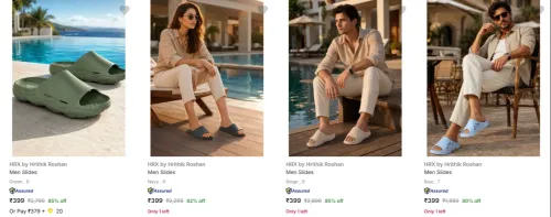 Image of Hrx By Hrithik Roshan Men’s Slides upto 85% Discount
