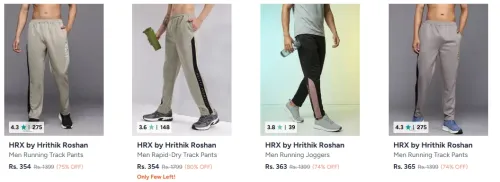 Image of HRX by Hrithik Roshan Men's Track Pants upto 80% Discount