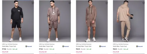 Image of Hrx By Hrithik Roshan Men's Tracksuits upto 76% Discount