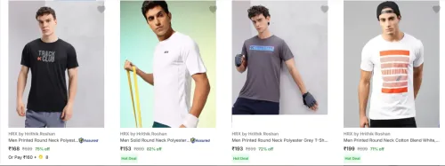 Image of Hrx By Hrithik Roshan Men's T-Shirts starting at ₹153